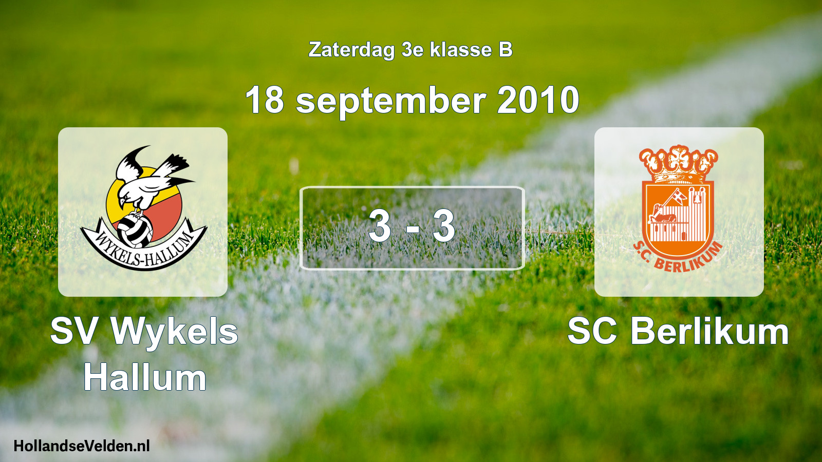 Total number of matches played: SV Wykels Hallum - SC Berlikum 3 - 3 (18 September 2010)