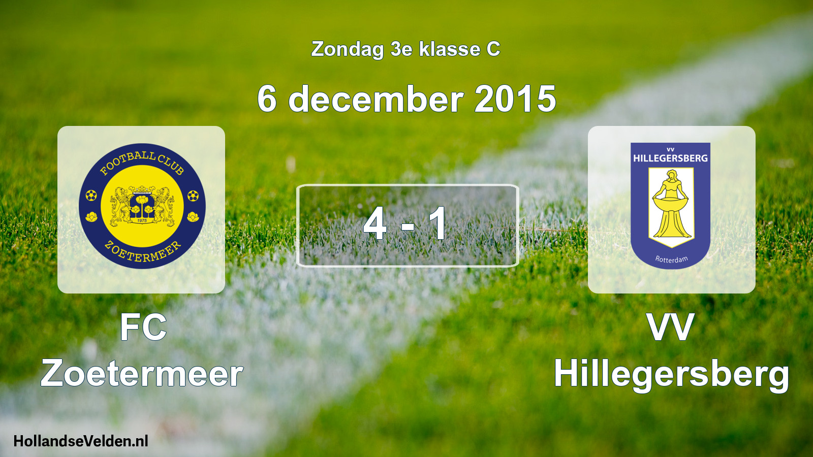 Total number of matches played: FC Zoetermeer - VV Hillegersberg 4 - 1 (6 December 2015)