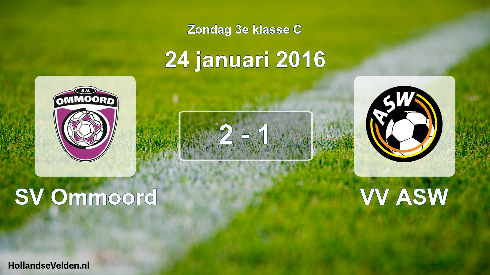 Total number of matches played: SV Ommoord - VV ASW 2 - 1 (24 January 2016)