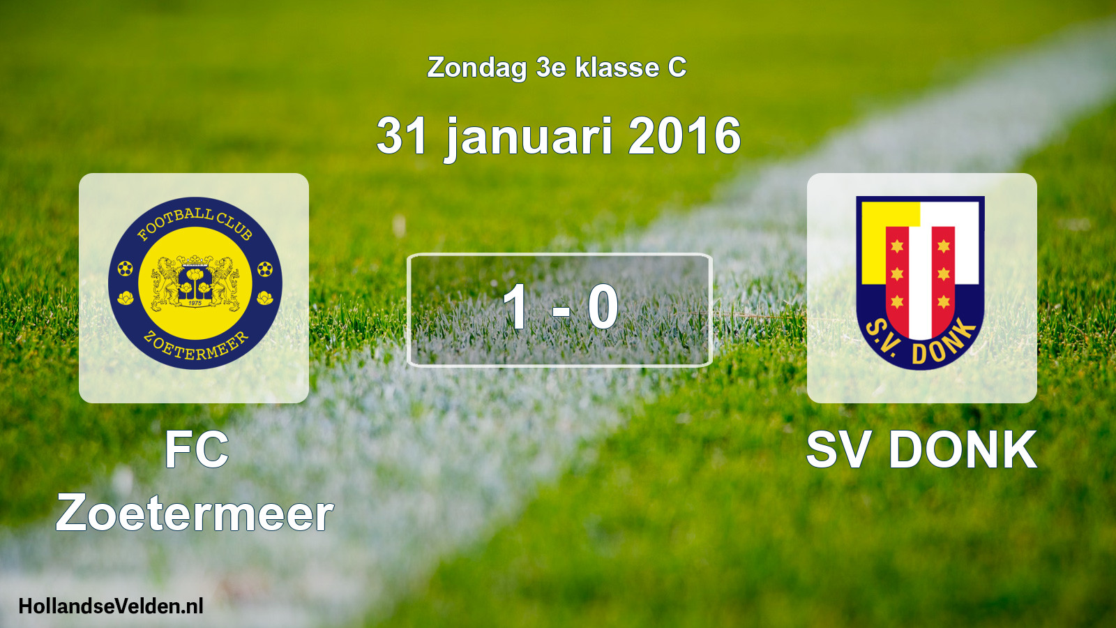 Total number of matches played: FC Zoetermeer - SV DONK 1 - 0 (31 January 2016)