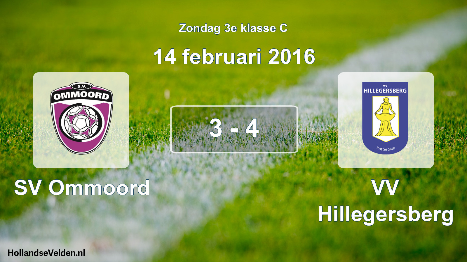 Total number of matches played: SV Ommoord - VV Hillegersberg 3 - 4 (14 February 2016)