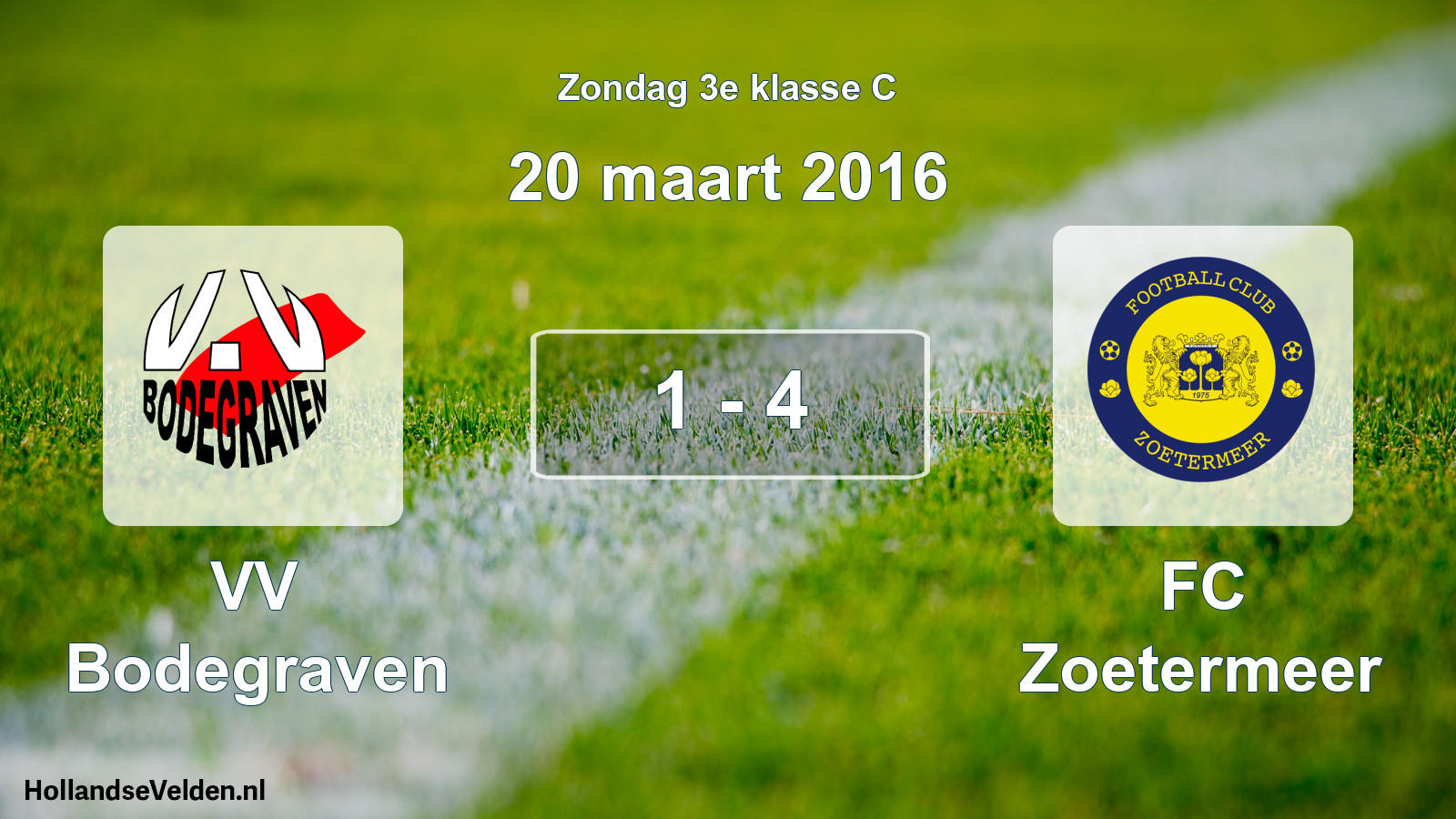 Total number of matches played: VV Bodegraven - FC Zoetermeer 1 - 4 (20 March 2016)