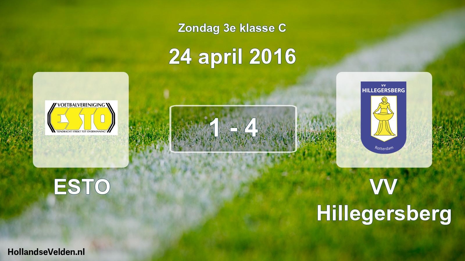 Total number of matches played: ESTO - VV Hillegersberg 1 - 4 (24 April 2016)