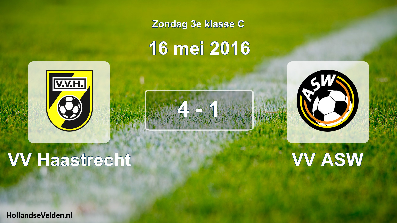 Total number of matches played: VV Haastrecht - VV ASW 4 - 1 (16 May 2016)
