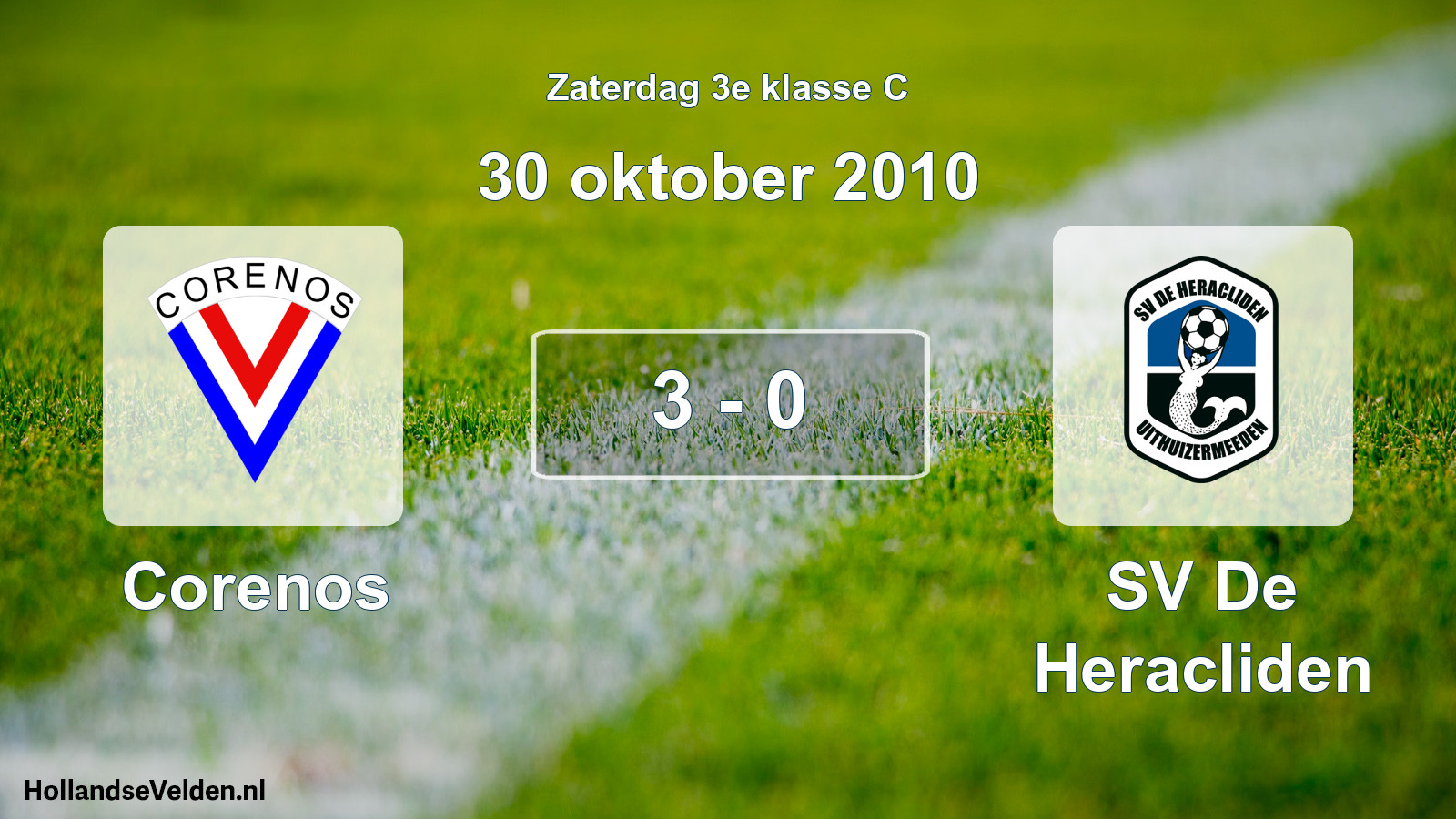 Total number of matches played: Corenos - SV De Heracliden 3 - 0 (30 October 2010)