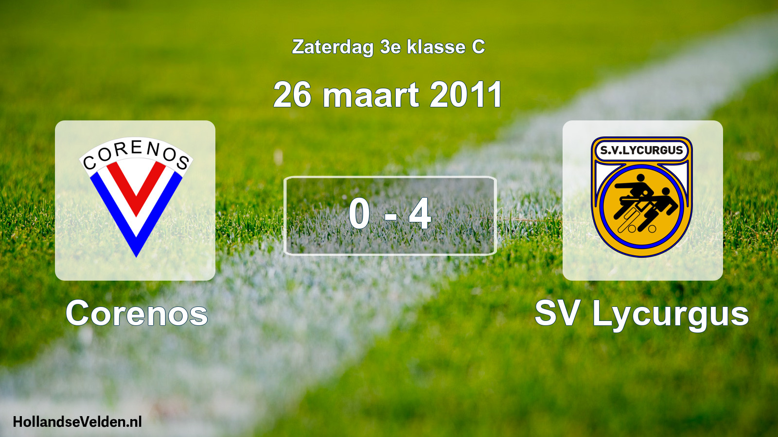 Total number of matches played: Corenos - SV Lycurgus 0 - 4 (26 March 2011)