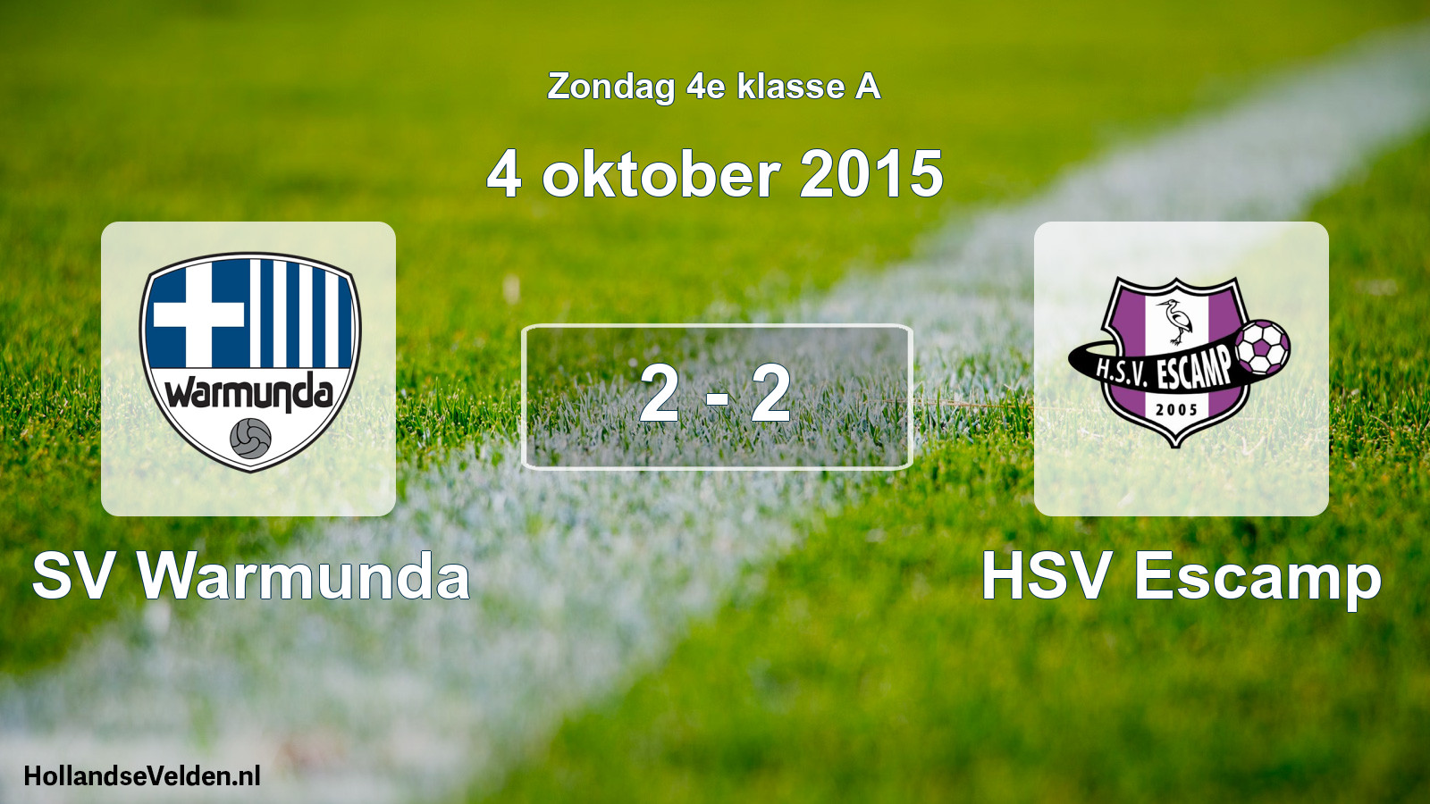 Total number of matches played: SV Warmunda - HSV Escamp 2 - 2 (4 October 2015)