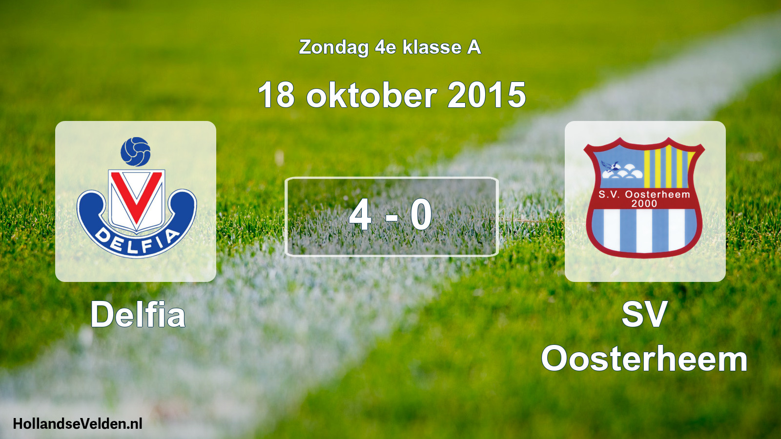 Total number of matches played: Delfia - SV Oosterheem 4 - 0 (18 October 2015)