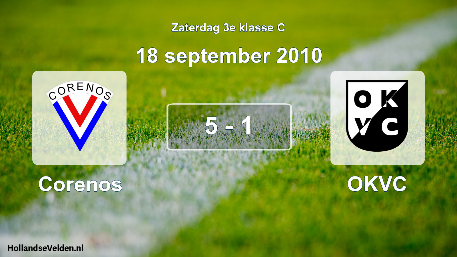 Total number of matches played: Corenos - OKVC 5 - 1 (18 September 2010)