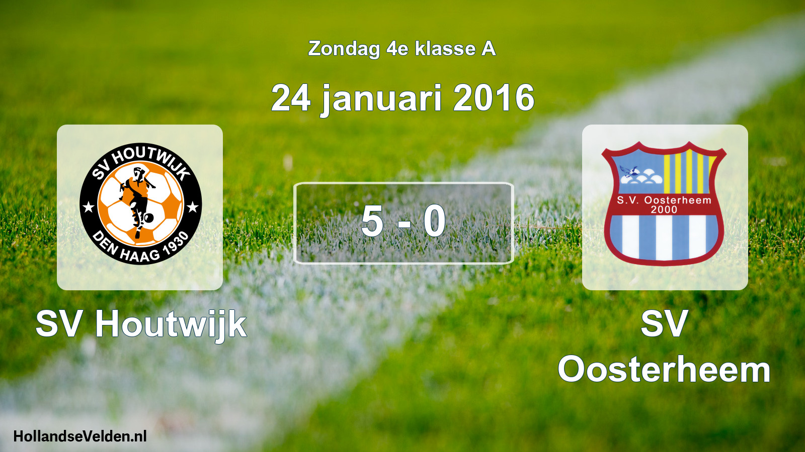 Total number of matches played: SV Houtwijk - SV Oosterheem 5 - 0 (24 January 2016)
