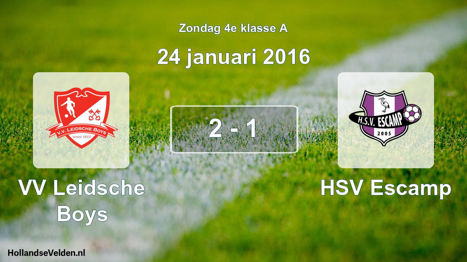Total number of matches played: VV Leidsche Boys - HSV Escamp 2 - 1 (24 January 2016)