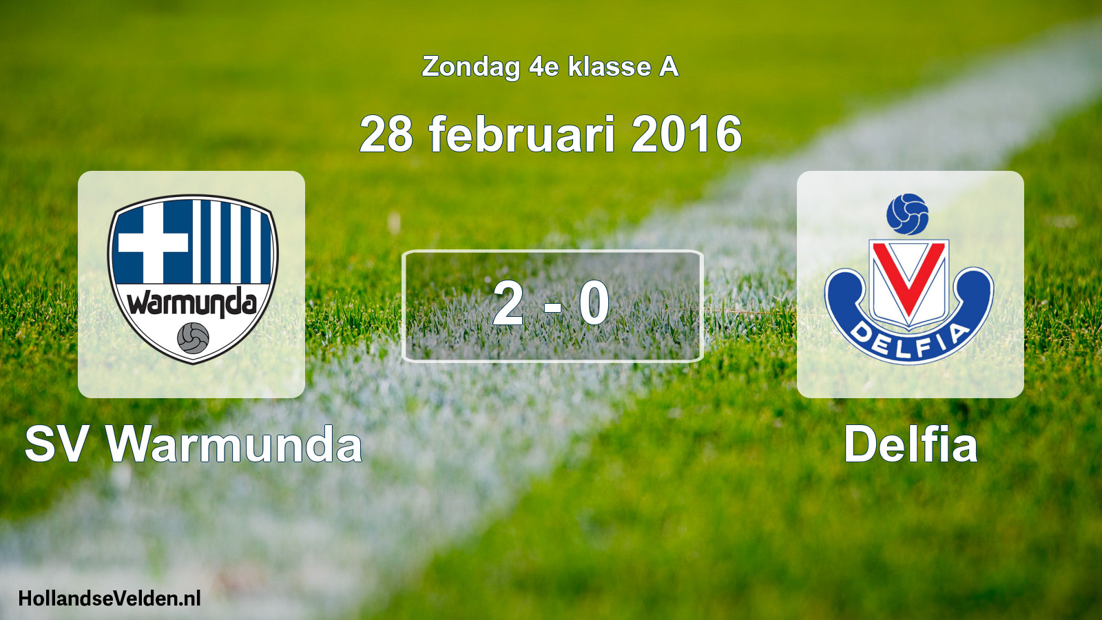 Total number of matches played: SV Warmunda - Delfia 2 - 0 (28 February 2016)