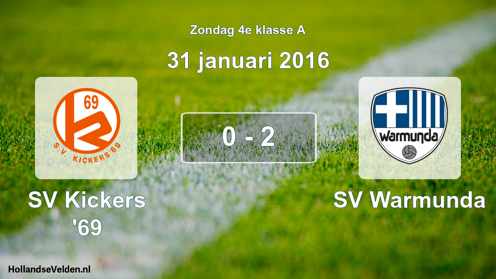 Total number of matches played: SV Kickers '69 - SV Warmunda 0 - 2 (31 January 2016)
