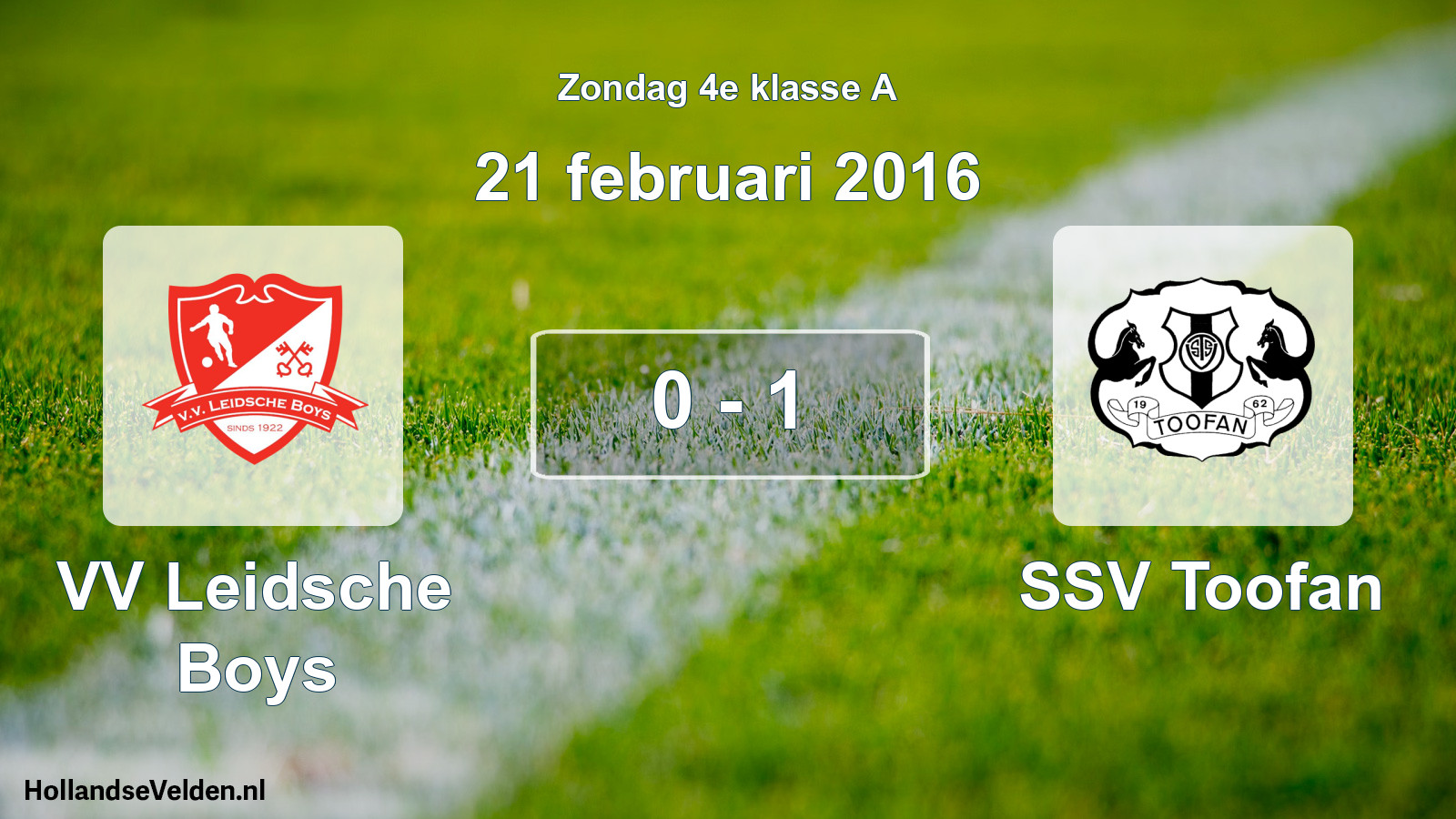 Total number of matches played: VV Leidsche Boys - SSV Toofan 0 - 1 (21 February 2016)