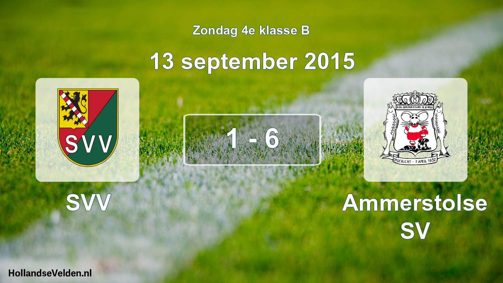Total number of matches played: SVV - Ammerstolse SV 1 - 6 (13 September 2015)