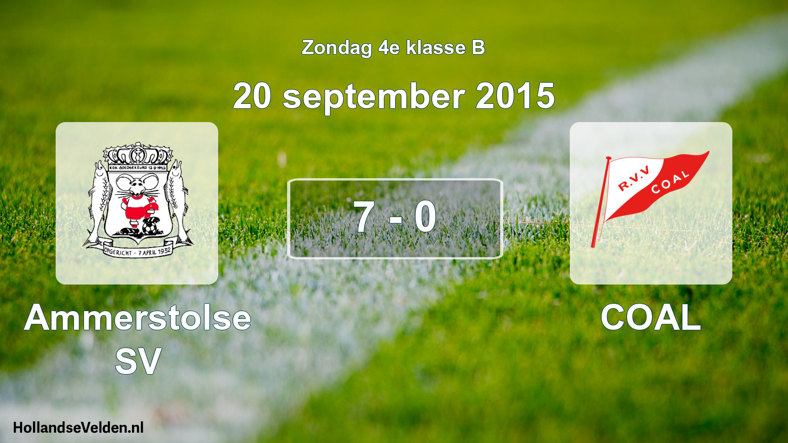 Total number of matches played: Ammerstolse SV - COAL 7 - 0 (20 September 2015)
