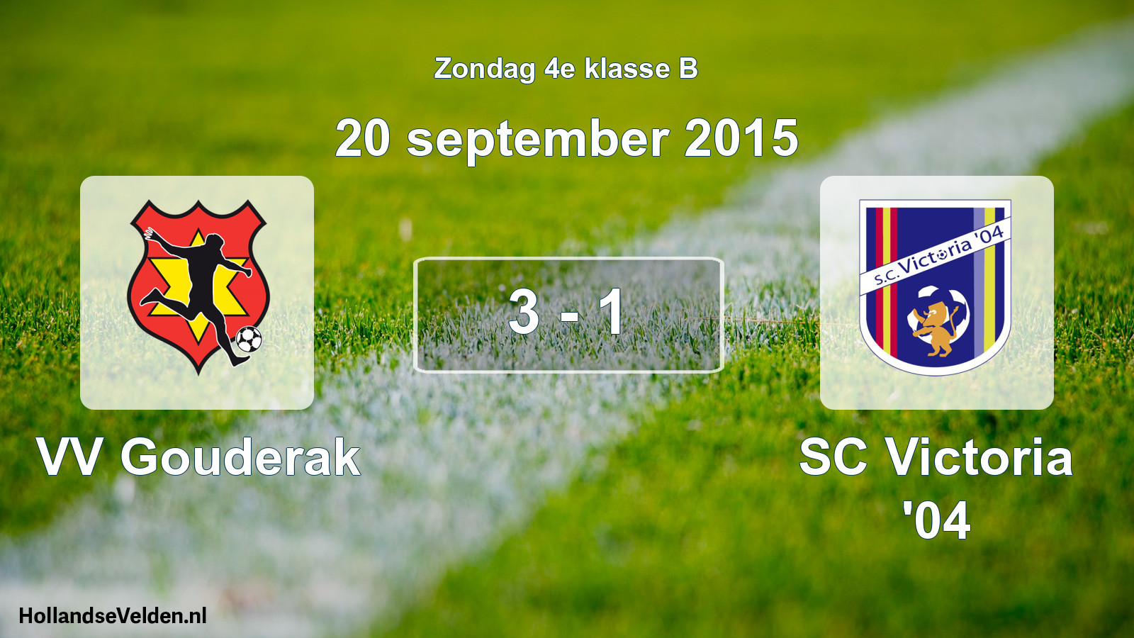 Total number of matches played: VV Gouderak - SC Victoria '04 3 - 1 (20 September 2015)
