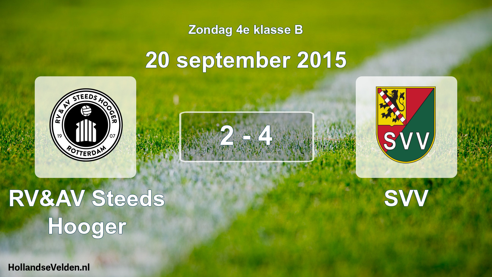 Total number of matches played: RV&AV Steeds Hooger - SVV 2 - 4 (20 September 2015)