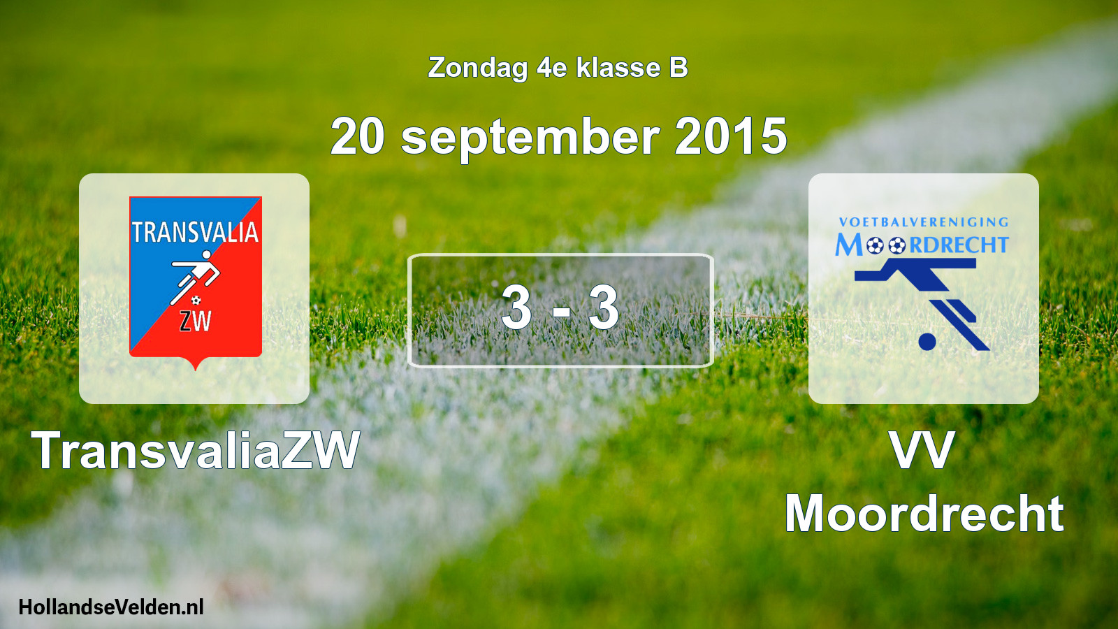 Total number of matches played: TransvaliaZW - VV Moordrecht 3 - 3 (20 September 2015)