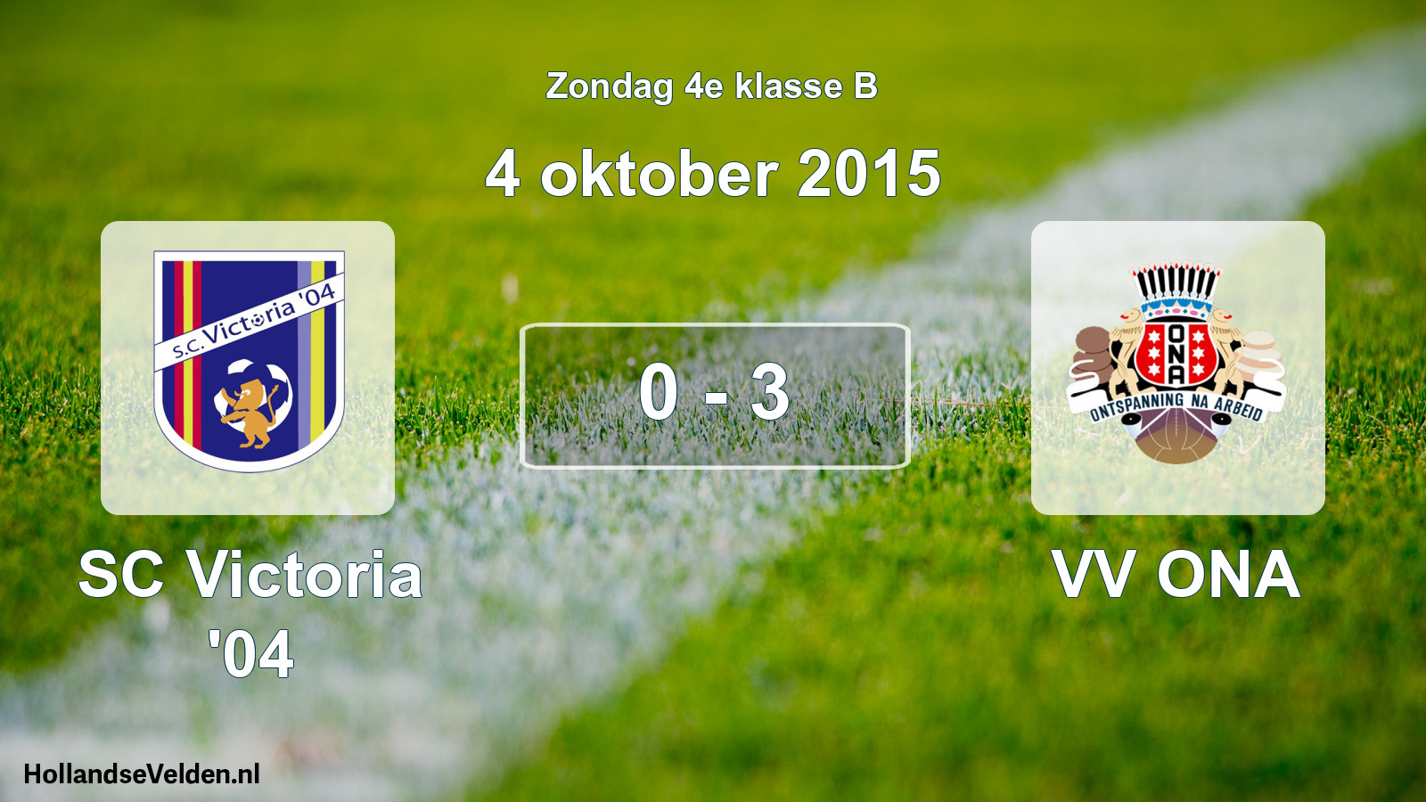 Total number of matches played: SC Victoria '04 - VV ONA 0 - 3 (4 October 2015)