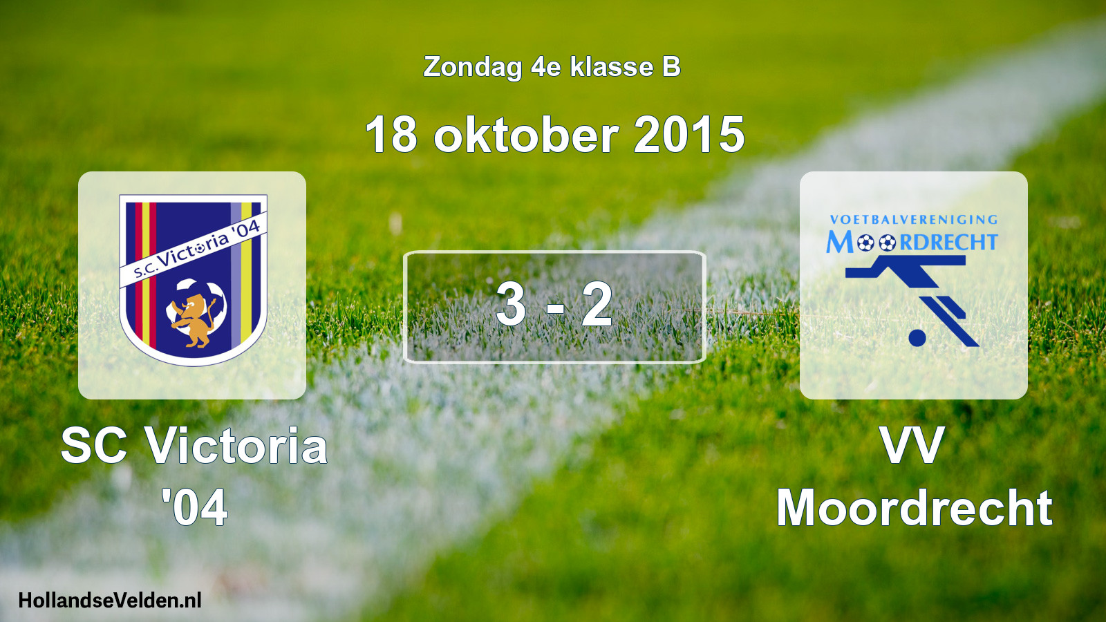 Total number of matches played: SC Victoria '04 - VV Moordrecht 3 - 2 (18 October 2015)