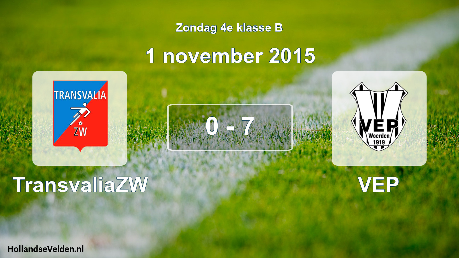 Total number of matches played: TransvaliaZW - VEP 0 - 7 (1 November 2015)