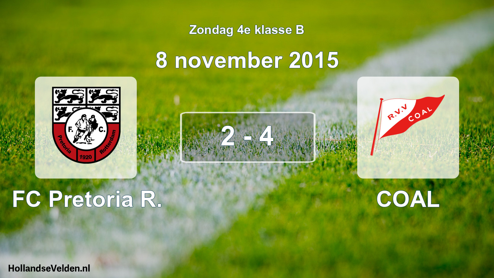 Total number of matches played: FC Pretoria R. - COAL 2 - 4 (8 November 2015)