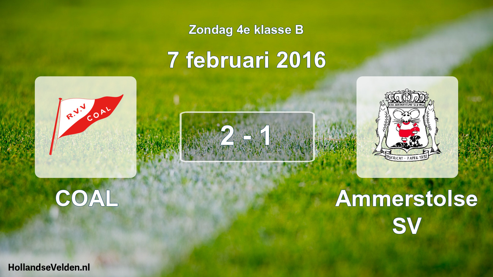 Total number of matches played: COAL - Ammerstolse SV 2 - 1 (7 February 2016)