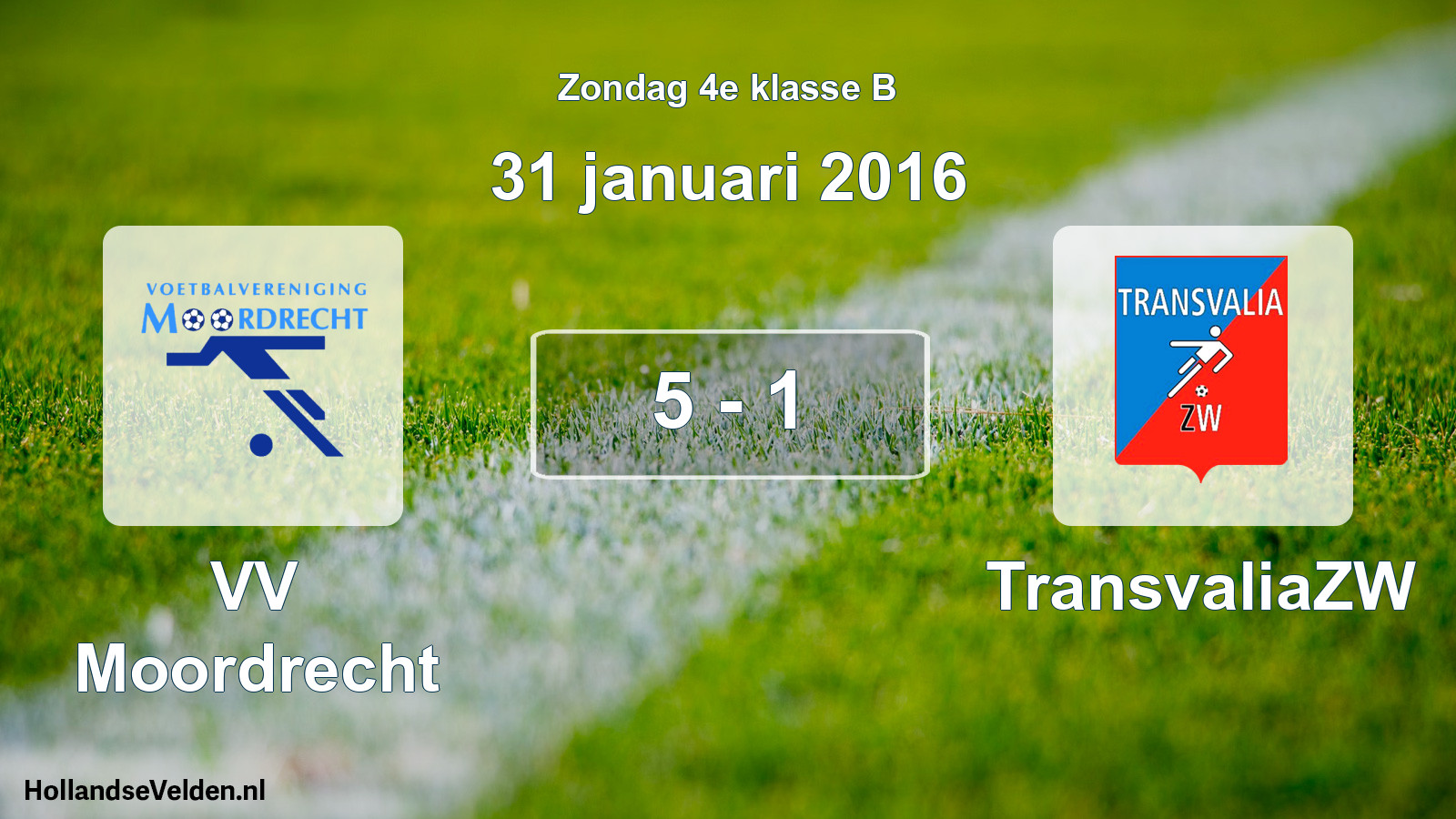 Total number of matches played: VV Moordrecht - TransvaliaZW 5 - 1 (31 January 2016)