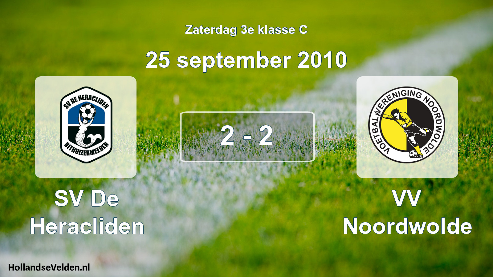 Total number of matches played: SV De Heracliden - VV Noordwolde 2 - 2 (25 September 2010)