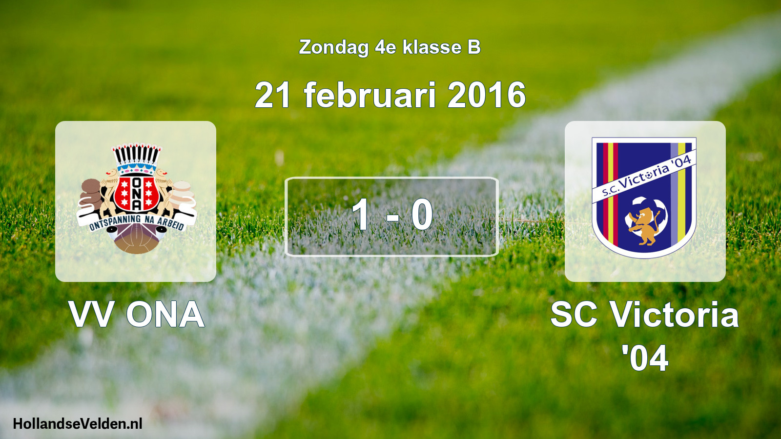 Total number of matches played: VV ONA - SC Victoria '04 1 - 0 (21 February 2016)