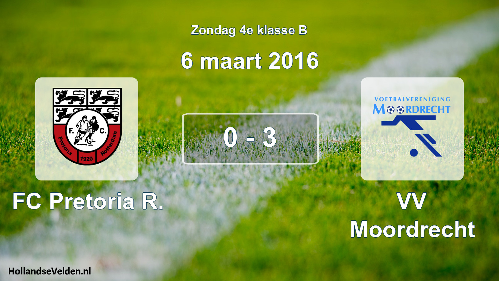 Total number of matches played: FC Pretoria R. - VV Moordrecht 0 - 3 (6 March 2016)