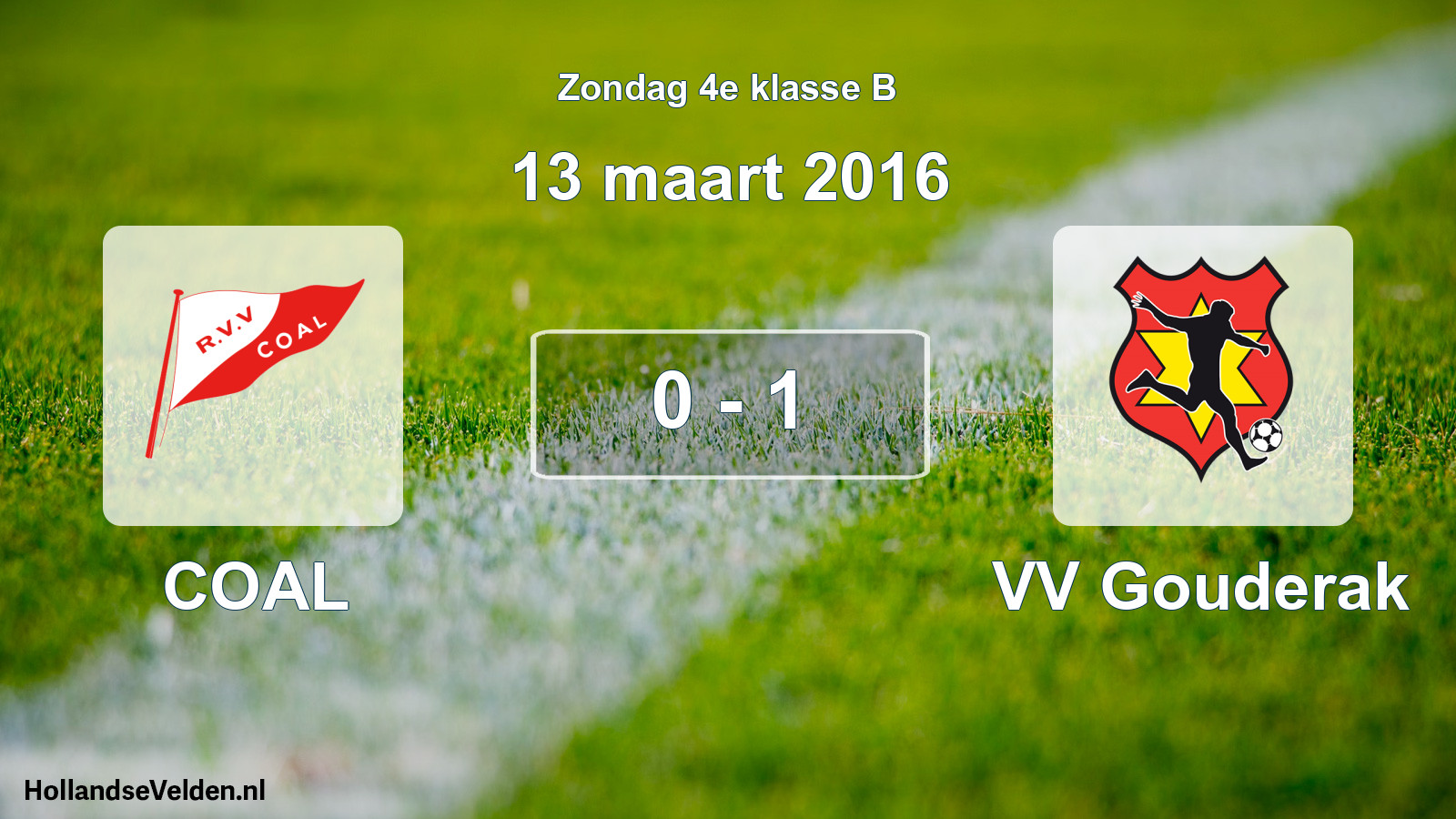Total number of matches played: COAL - VV Gouderak 0 - 1 (13 March 2016)