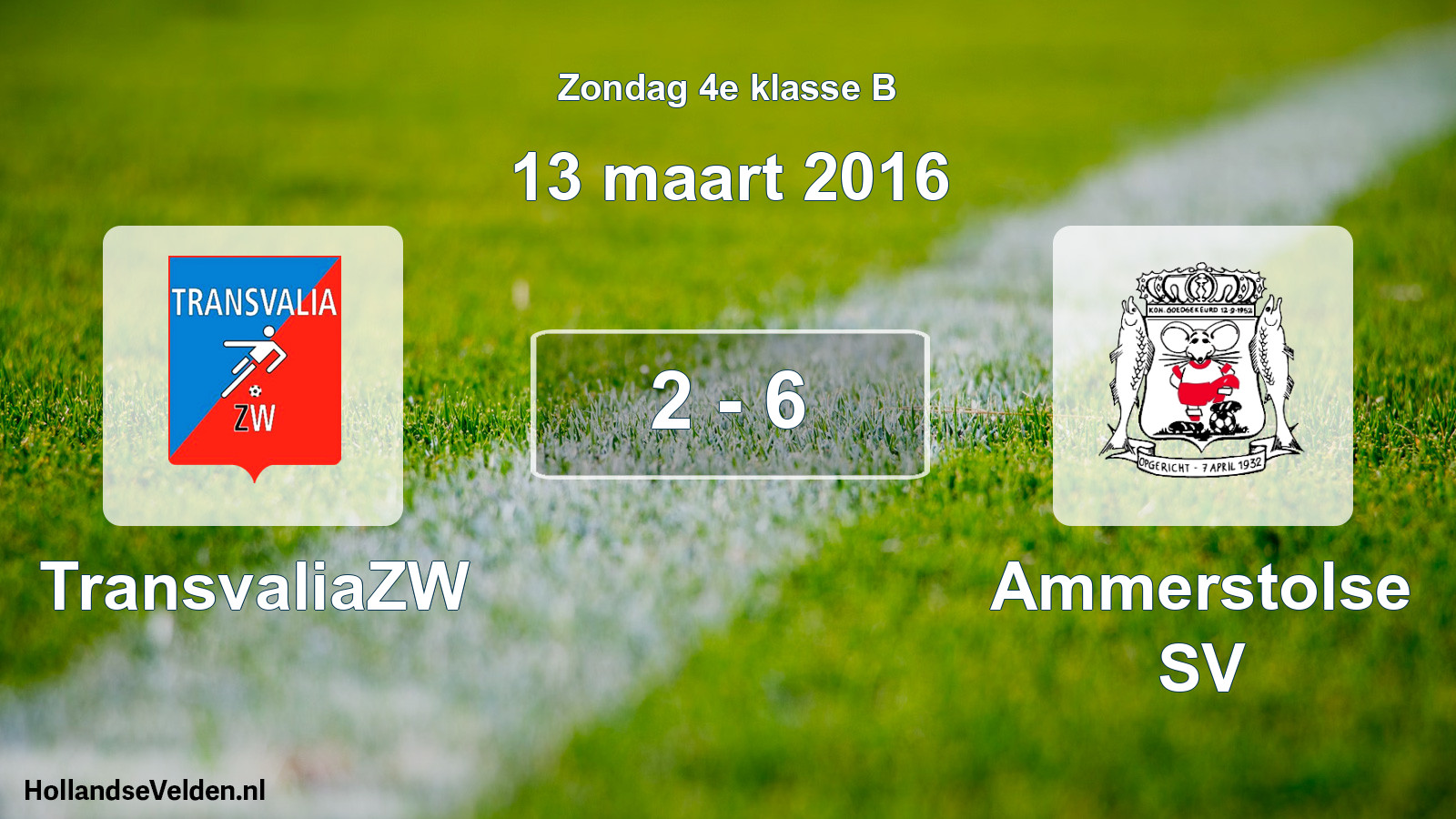 Total number of matches played: TransvaliaZW - Ammerstolse SV 2 - 6 (13 March 2016)