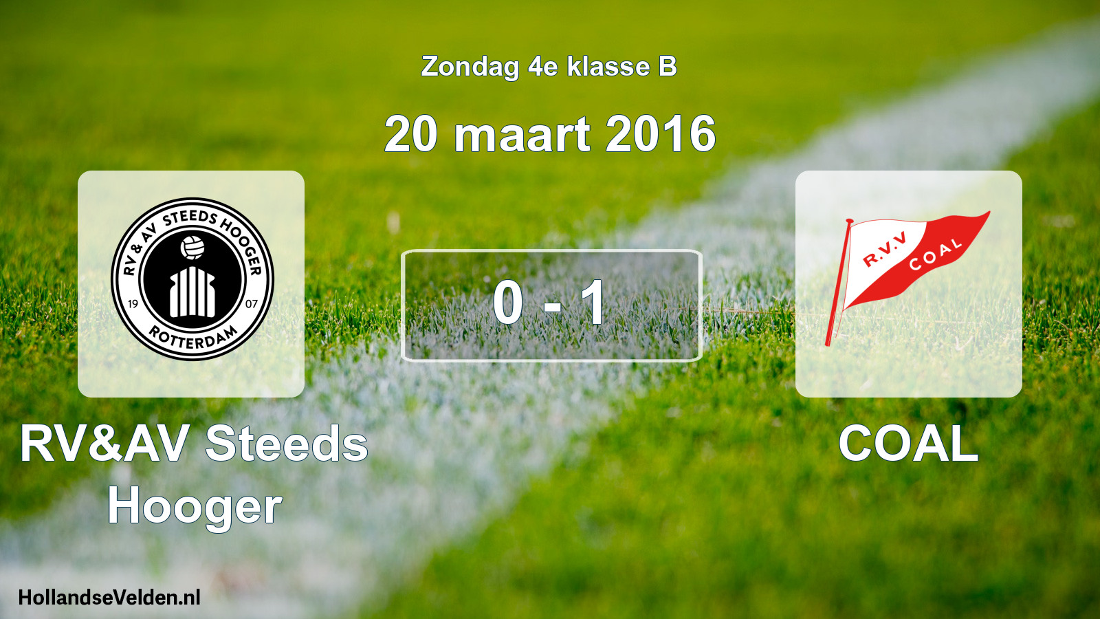 Total number of matches played: RV&AV Steeds Hooger - COAL 0 - 1 (20 March 2016)