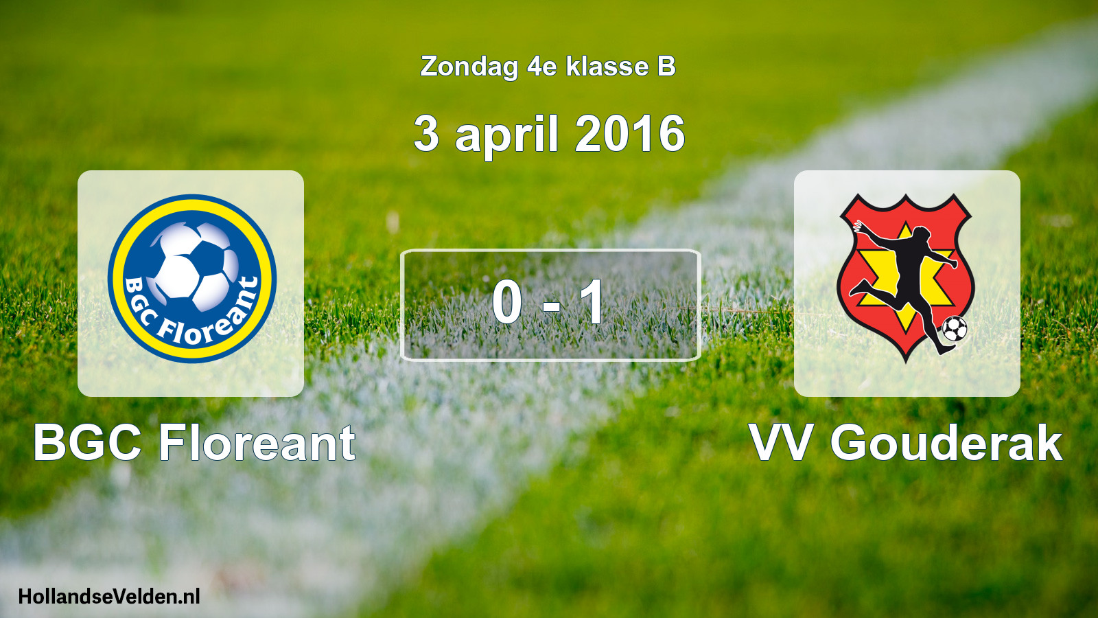 Total number of matches played: BGC Floreant - VV Gouderak 0 - 1 (3 April 2016)