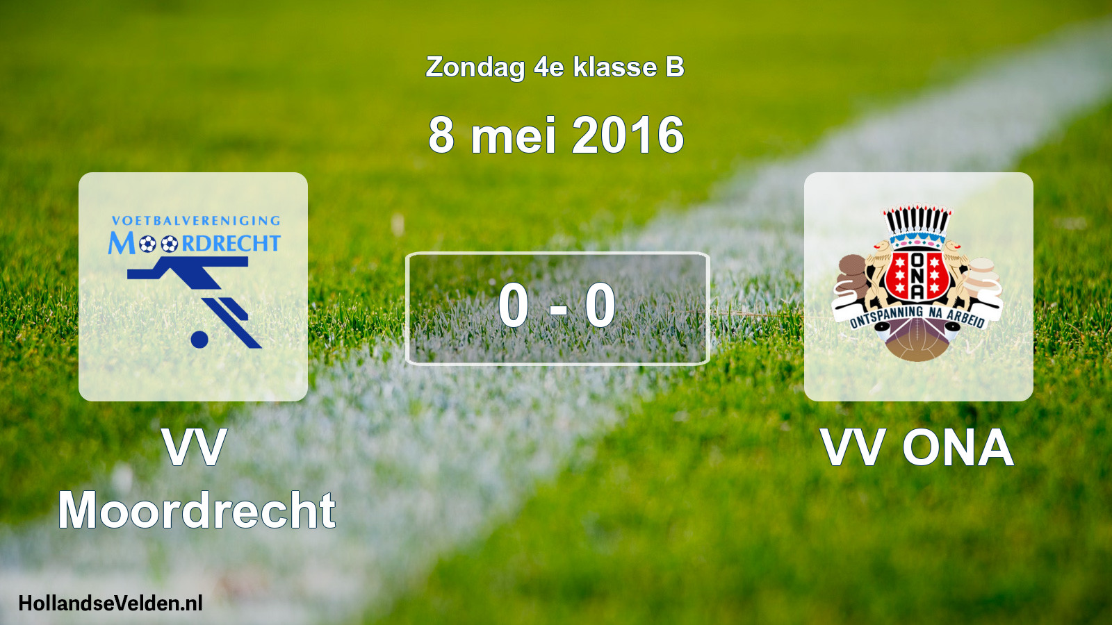 Total number of matches played: VV Moordrecht - VV ONA 0 - 0 (8 May 2016)