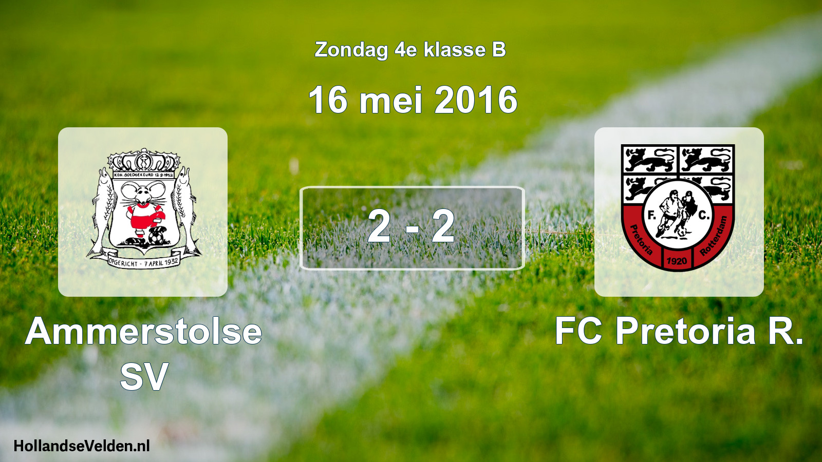 Total number of matches played: Ammerstolse SV - FC Pretoria R. 2 - 2 (16 May 2016)