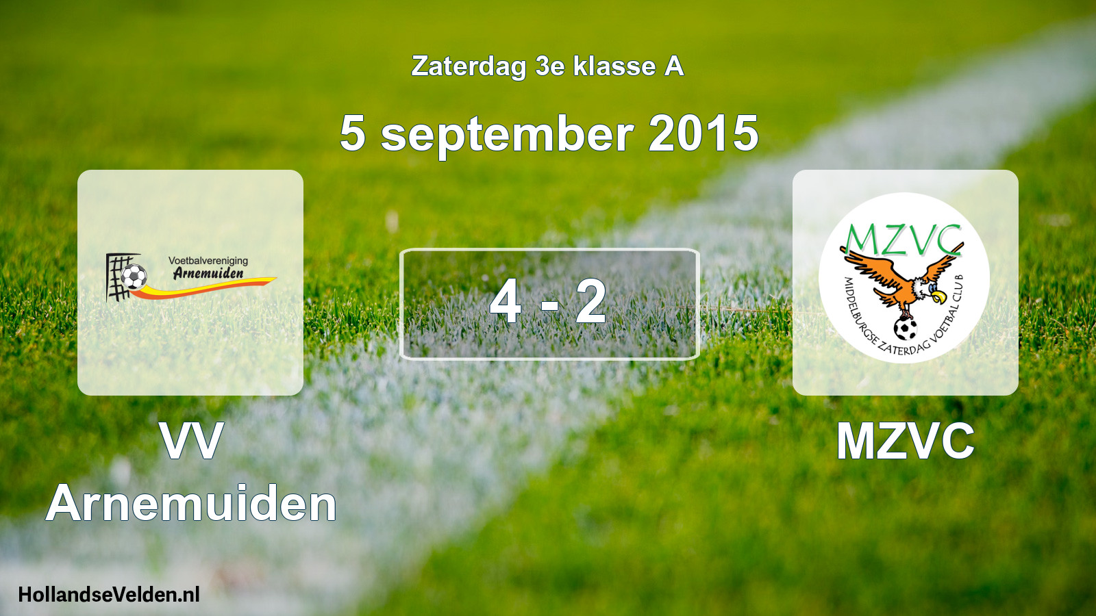 Total number of matches played: VV Arnemuiden - MZVC 4 - 2 (5 September 2015)