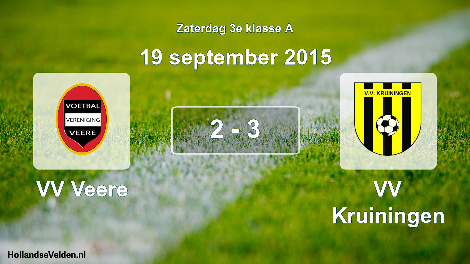 Total number of matches played: VV Veere - VV Kruiningen 2 - 3 (19 September 2015)