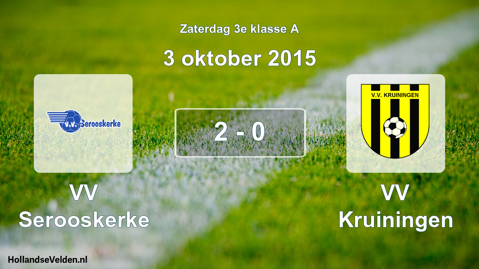 Total number of matches played: VV Serooskerke - VV Kruiningen 2 - 0 (3 October 2015)