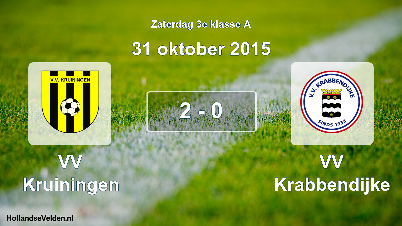 Total number of matches played: VV Kruiningen - VV Krabbendijke 2 - 0 (31 October 2015)