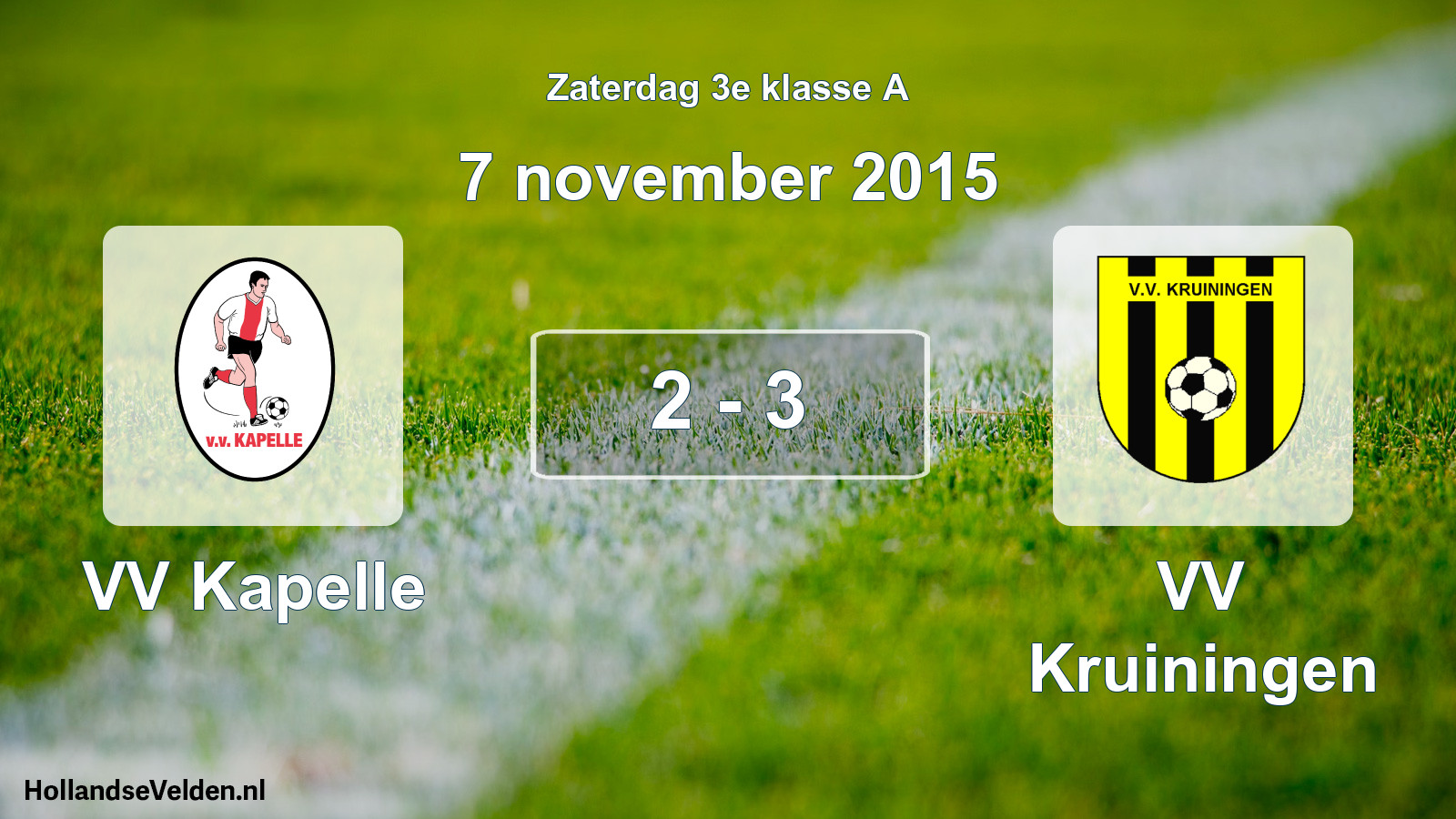 Total number of matches played: VV Kapelle - VV Kruiningen 2 - 3 (7 November 2015)