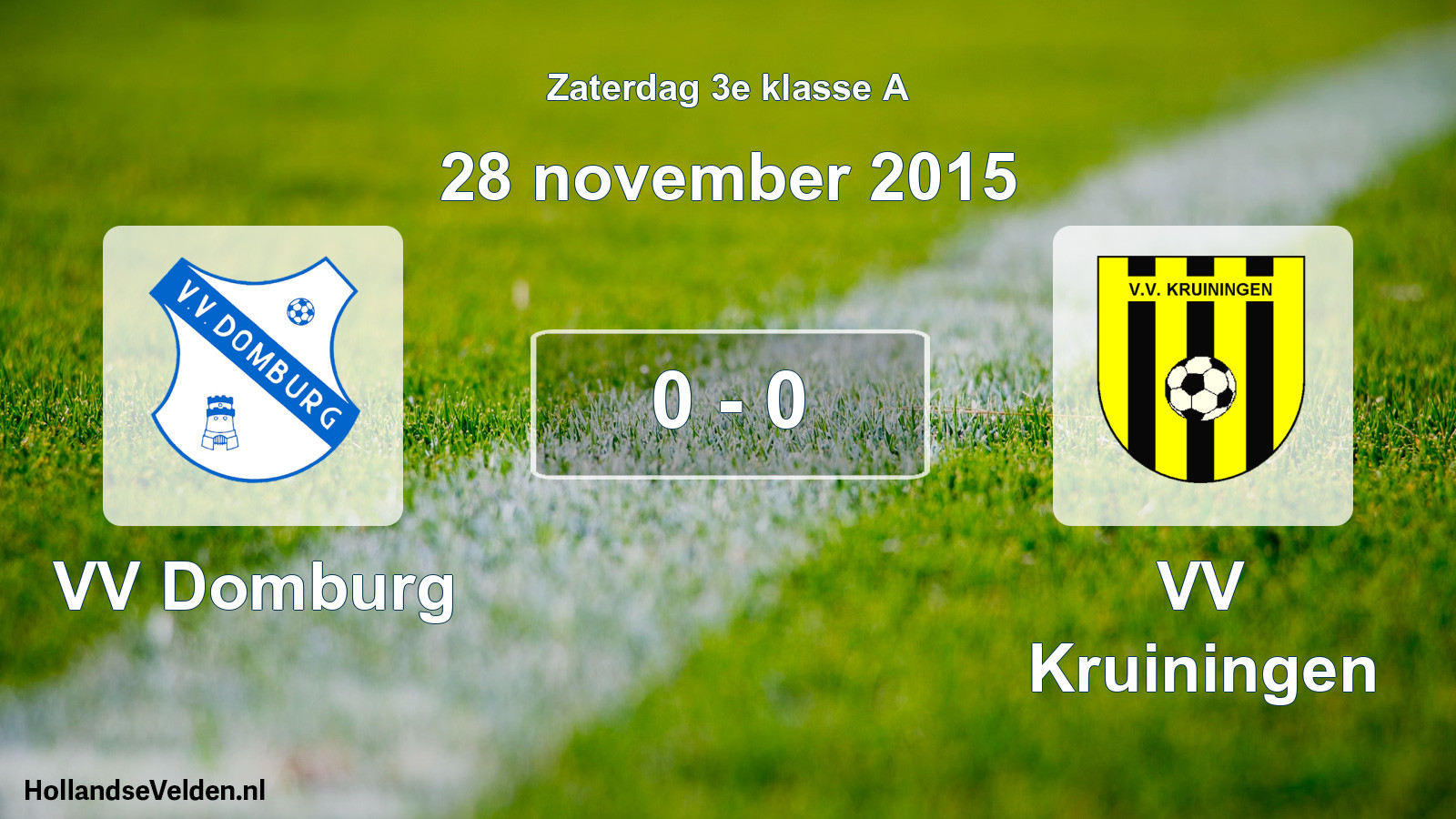 Total number of matches played: VV Domburg - VV Kruiningen 0 - 0 (28 November 2015)