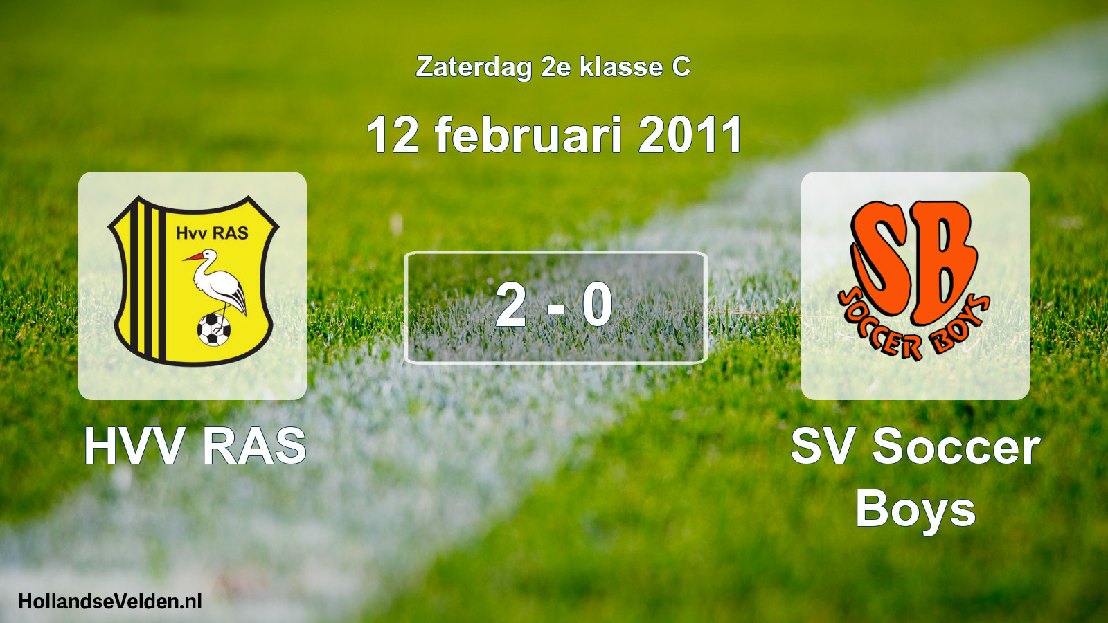 Total number of matches played: HVV RAS - SV Soccer Boys 2 - 0 (12 February 2011)