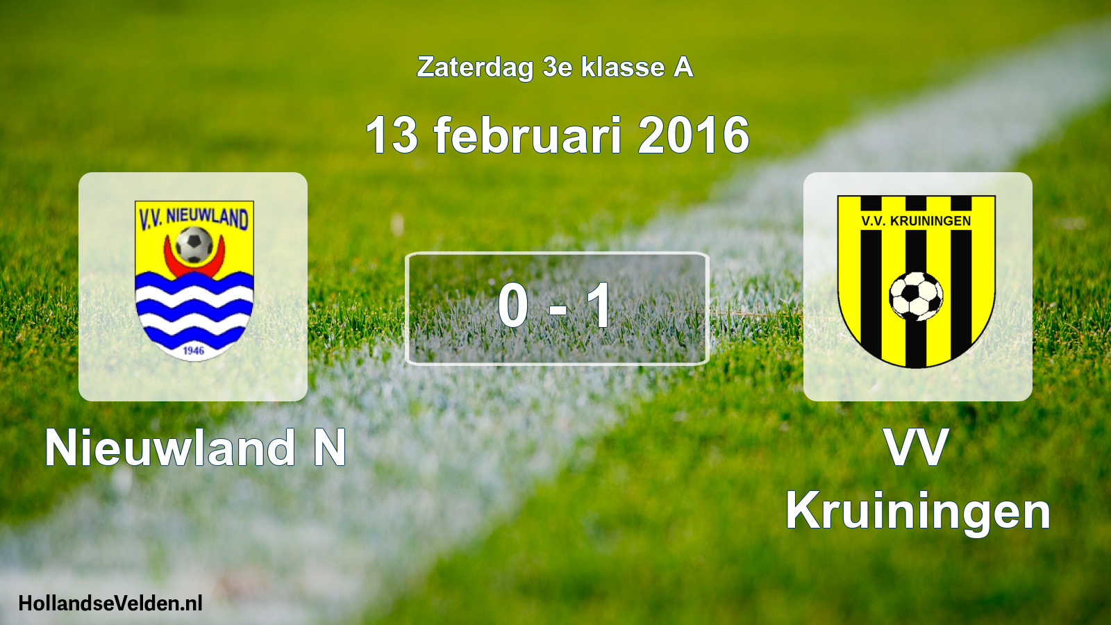 Total number of matches played: Nieuwland N - VV Kruiningen 0 - 1 (13 February 2016)