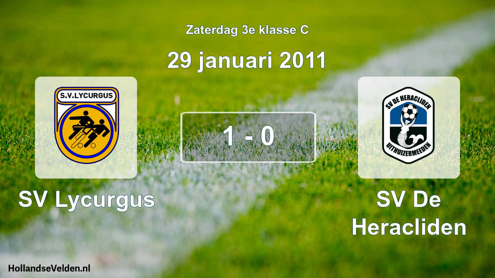 Total number of matches played: SV Lycurgus - SV De Heracliden 1 - 0 (29 January 2011)