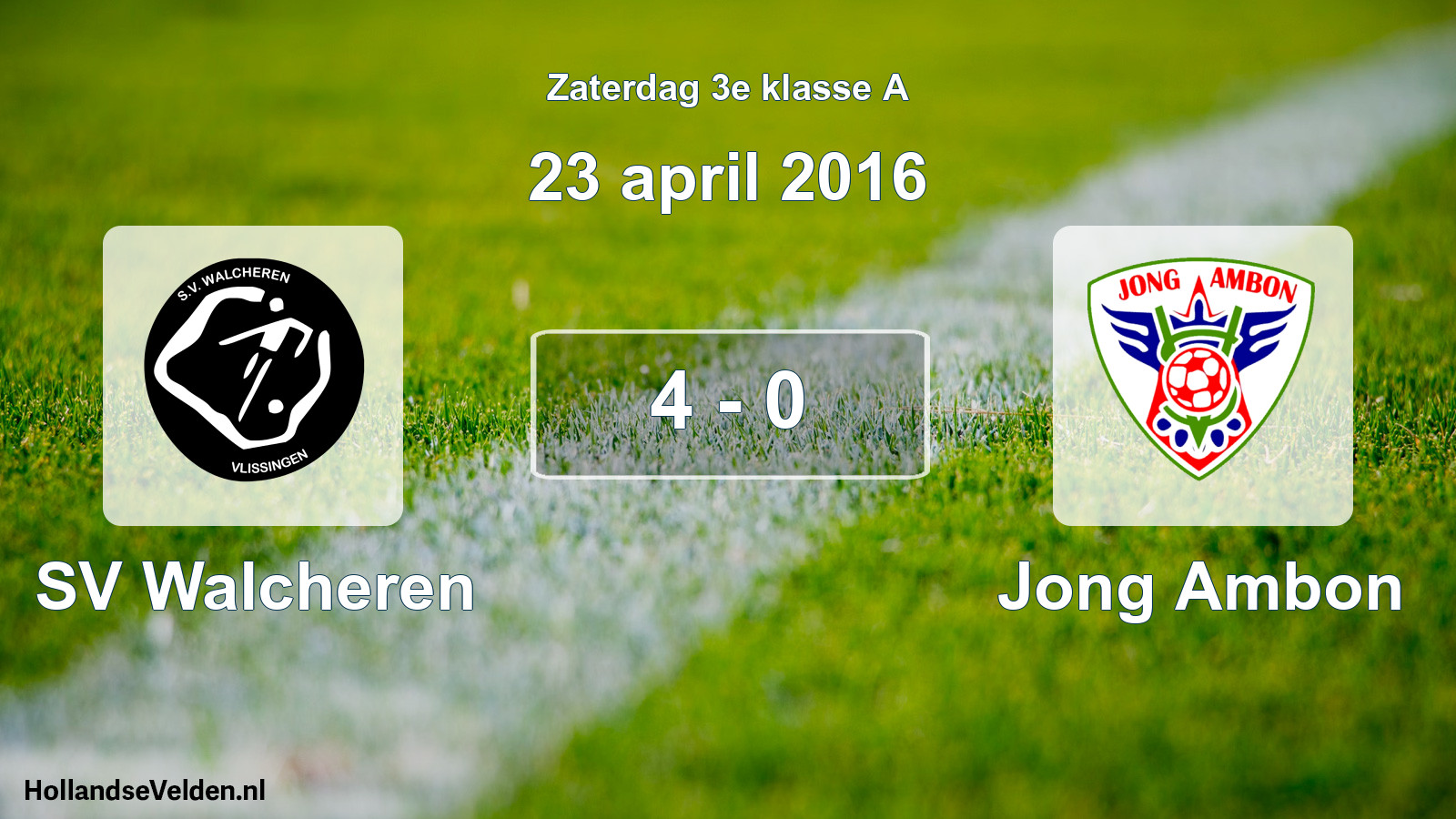 Total number of matches played: SV Walcheren - Jong Ambon 4 - 0 (23 April 2016)