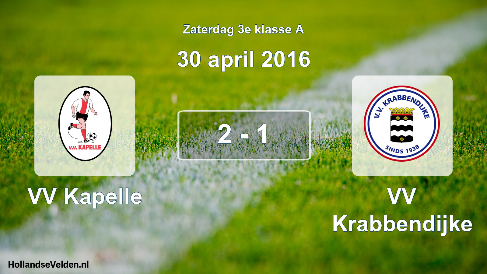Total number of matches played: VV Kapelle - VV Krabbendijke 2 - 1 (30 April 2016)