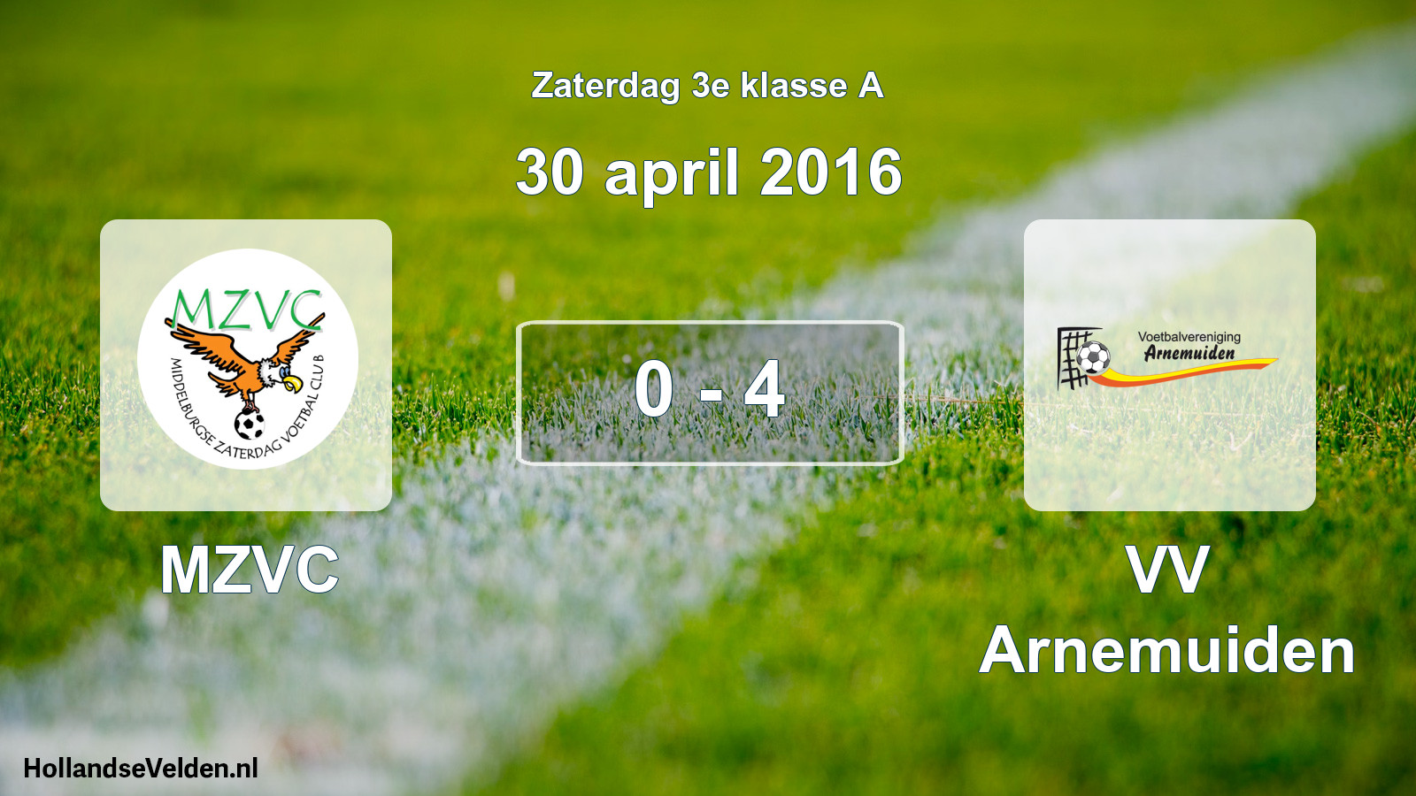 Total number of matches played: MZVC - VV Arnemuiden 0 - 4 (30 April 2016)